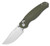 Phoca CC (Green Micarta) Clutch Lock Pocket Knife [2.9" Satin AEB-L] Kizer Cutlery V3780A1