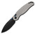 Phoca CD (Light Gray Aluminum) Clutch Lock Pocket Knife [2.95" Black Stonewashed 14C28N] Kizer Cutlery V3781CDA2