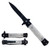 Falcon Stiletto (Faux White Marble) A/O Pocket Knife [9" Overall Black 440 Stainless Steel]
