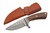 Damascus Brown Micarta Mosaic Handle Fixed Blade (6.5" Overall)