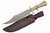 Damascus Bone Collectors Bowie (Camel Bone) Handle Fixed Blade (16" Overall)
