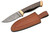 Damascus Copper Wood Skinner Wenge Wood Handle Fixed Blade (8.75" Overall)