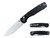 DEFCON Delta (Recurve) Black Aluminum Pocket Knife (3" Satin 14C28N) TD017BK