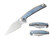 DEFCON Specter (Light Blue) Titanium + Crystal Titanium Insert Frame Lock Pocket Knife (3.25" Satin Drop Point M390) TD1005BL