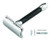 Merkur Double Edge Safety Razor, Straight Cut, Chrome, Black Handle