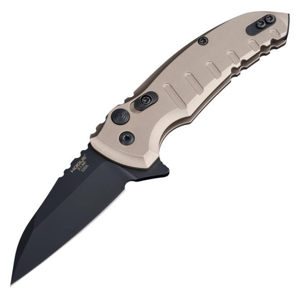 Hogue Knives X1-Microflip Folding Knife Plunge Lock Brown Aluminum [2.625" Black CPM-154] 24167