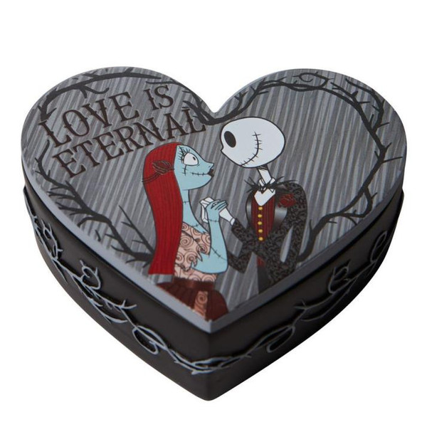 Nightmare Before Christmas Jack And Sally Trinket Box Enesco Statue