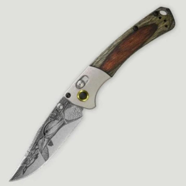 Benchmade Mini Crooked River - Mallard Duck (3.40" Satin S30V) [Limited Edition Artist Series] 15085-2203