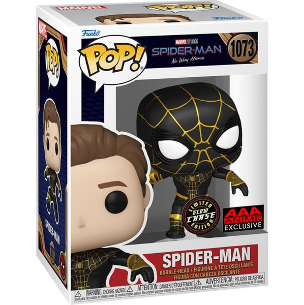 Funko Pop Chase Unmasked Spider-Man Black Suit "Spider-Man: No Way Home" AAA Exclusive [1073]