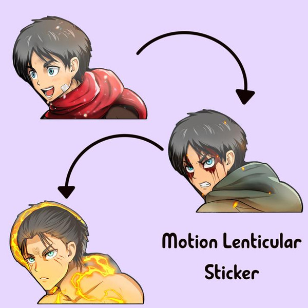 3D Motion Sticker (Attack On Titan) Eren Yeager #01