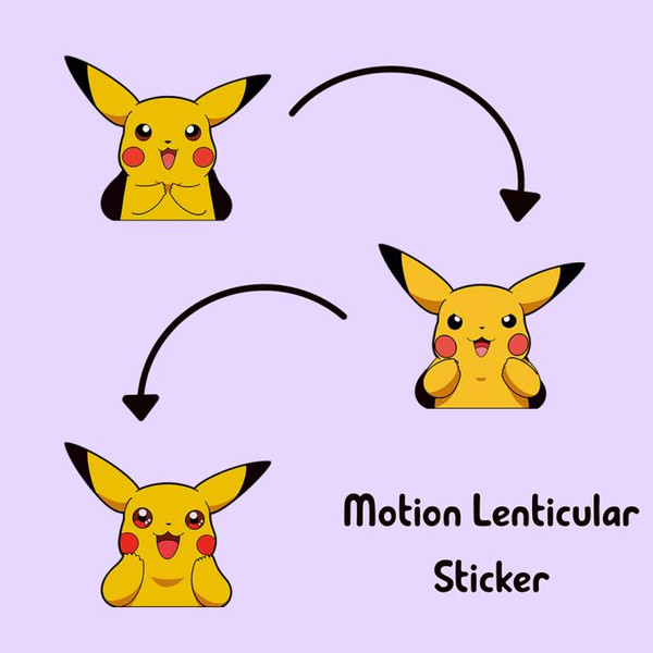 3D (SMALL) Motion Sticker (Pokemon) Pikachu