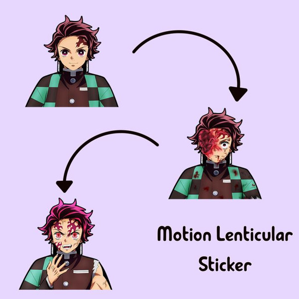 3D (SMALL) Motion Sticker (Demon Slayer) Tanjiro Kamado