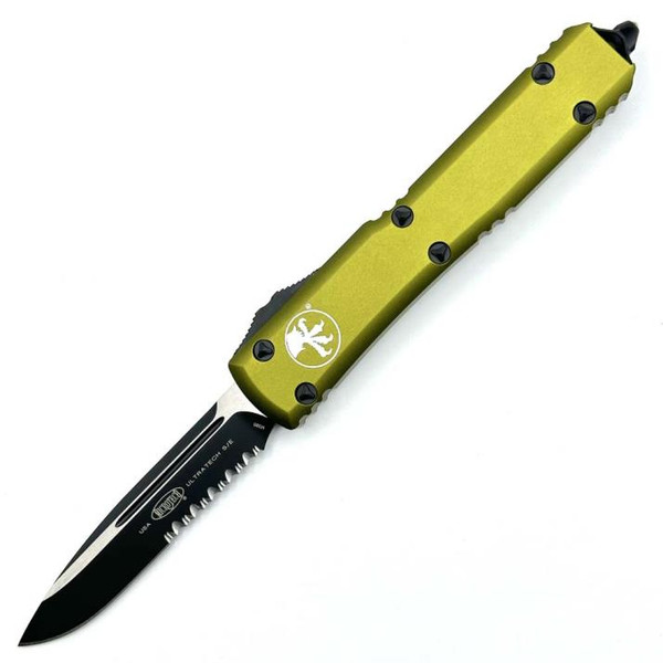 Microtech Ultratech OD Green OTF Knife Serrated (3.46" Black) 121-2OD