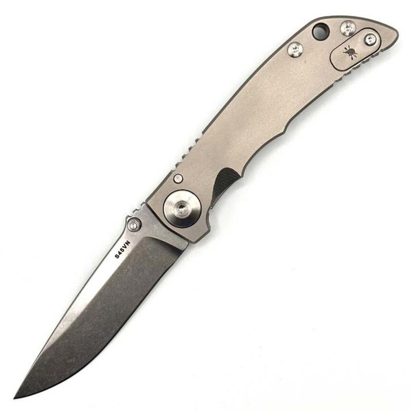 Spartan Folding Knife Bead Blasted Titanium (3.25" Stonewash S45VN) SF10SW