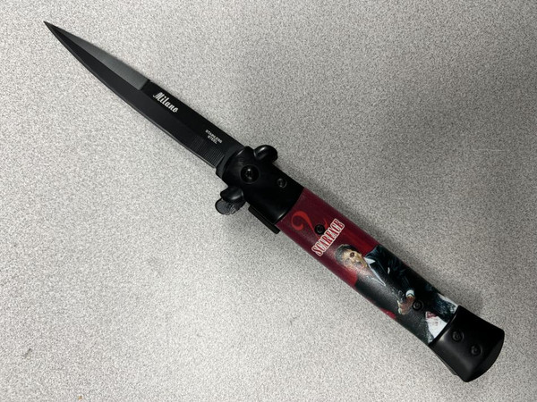 Stiletto (Scarface 2 Shooting) Black Blade A/O Pocket Knife