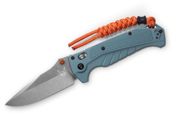 Benchmade Water Adira Folding Knife (3.88" Stonewashed Drop Point CPM MagnaCut) 18060