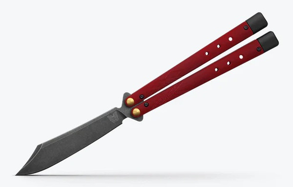 Benchmade Necron Bali-Song Butterfly Ruby Red G-10 [4.6" Black DLC S30V] 99BK-1
