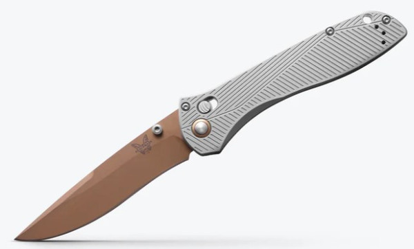 Benchmade Seven | Ten AXIS Gray Aluminum Pocket Knife (4.00" Tan S90V) 710FE-24