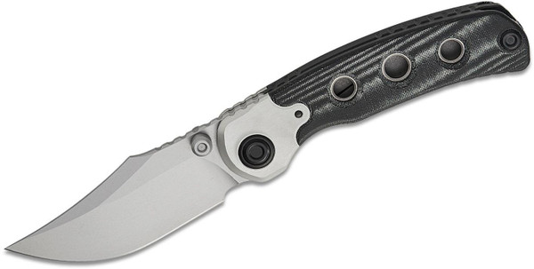 PIONEER Front Flipper [Black Micarta Handles with Aluminum Bolsters] Pocket Knife [3.2" Stonewashed Nitro-V] Kizer Cutlery ZX-FK03A6 X-Series