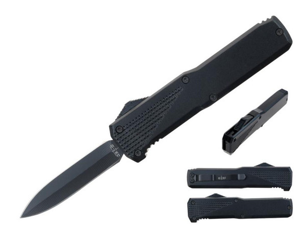 Stec OTF Pocket Knife CA Legal (BLACK) Side Button