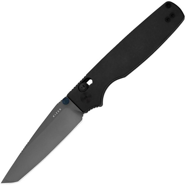 Original 2 Clutch Lock Knife Black Titanium (3.2" Black DLC Tanto S45VN) Kizer Cutlery Ki3605.2TA1