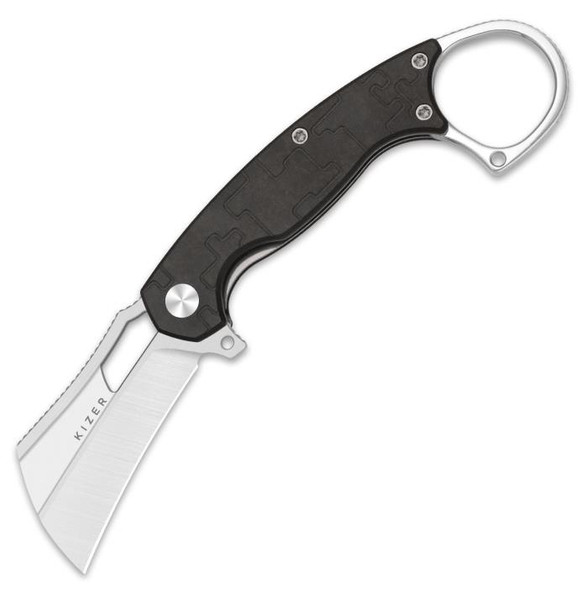 Dodo Karambit Liner Lock Knife Chocolate Glacier Richlite (2.19" Satin Nitro-V) Kizer Cutlery V2702A1