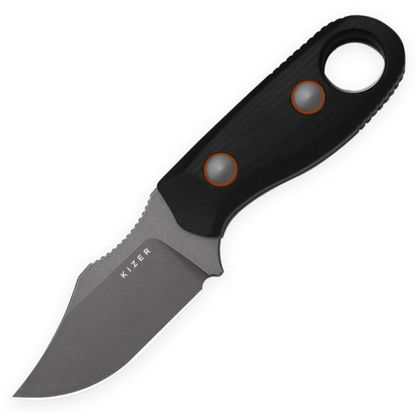 Beaver 2 Fixed Blade Knife Black G-10 (2.75" Gray Stonewashed D2) Kizer Cutlery 1078A3