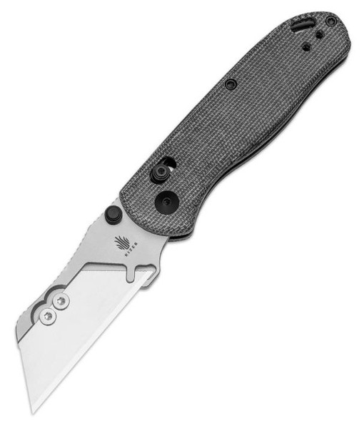 Drop Bear Utility Clutch Lock Knife Black Micarta (2.74" Replaceable Razor Blade) Kizer Cutlery V3619JA3