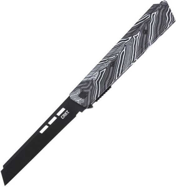 CRKT - Zephyr (Black & White G10) Linerlock Pocket Knife (3.25" Black TiNi 14C28N)