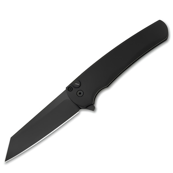 Pro-Tech Malibu Button Lock Knife Black Aluminum (3.25 Black DLC MagnaCut) 5403