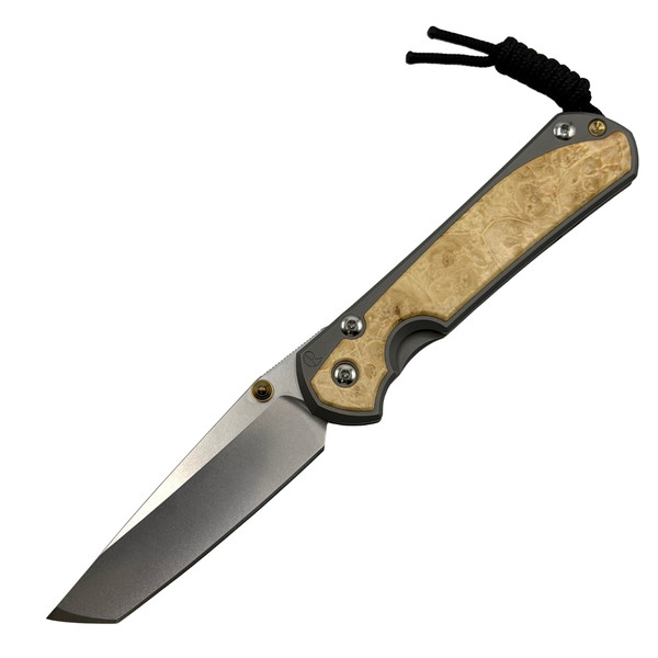 CRK - Large Sebenza 31 (Inlay Bog Oak) Polished Handles (3.61" Stonewashed MagnaCut) L31-1620