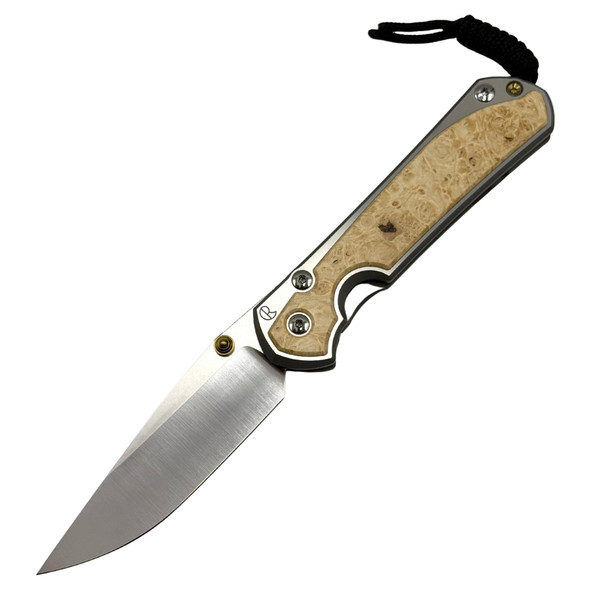 CRK - Large Sebenza 31 (Inlay Box Elder) Polished Handles (3.61" Stonewashed MagnaCut)L31-1628