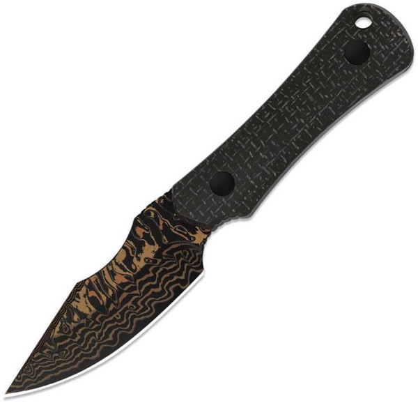 Bone (Black Micarta) Fixed Blade [3.23" Copper Damascus] Kizer Cutlery 1122A2