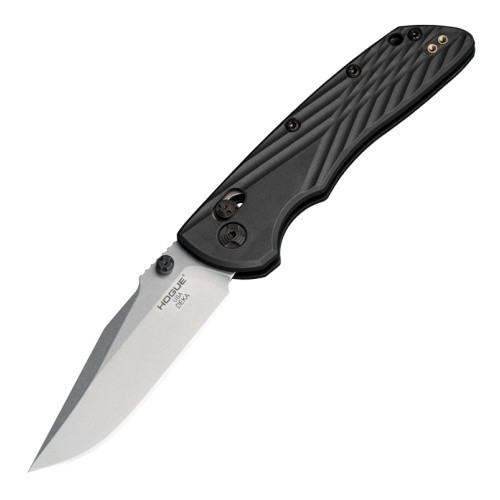 Hogue Knives Deka Manual Folder [Clip Point] Black Polymer (3.25" Stone Tumbled MagnaCut) 24379