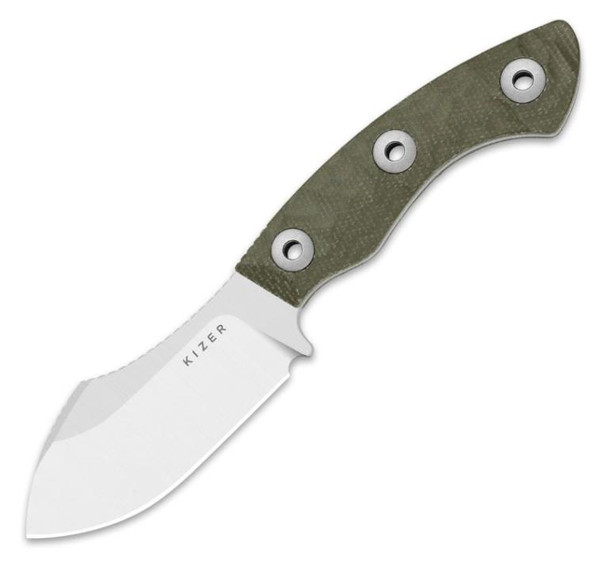 Rook (Green Micarta) Fixed Blade [3.10" Satin AEB-L] Kizer Cutlery 1090A4