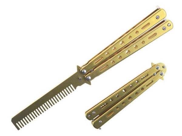 Butterfly Trainer Comb (GOLD) Circles on Handle