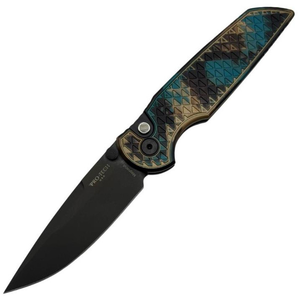 Pro-Tech TR-3 Integrity Shipwreck Anodized Manual Pocket Knife (3.5" DLC Black Magnacut) INT1106-SHIPWRECK