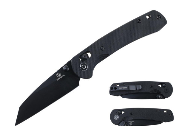DEFCON Ultra Lite Series (Sheep Foot) OD Green G-10 Pocket Knife (3.15" Black 14C28N) TD012FOD