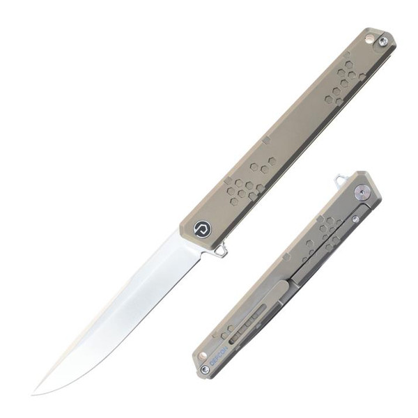 DEFCON Codex (Dark Bronze) Titanium Frame Lock Pocket Knife (3.75" Brush Magnacut) TD1007-2
