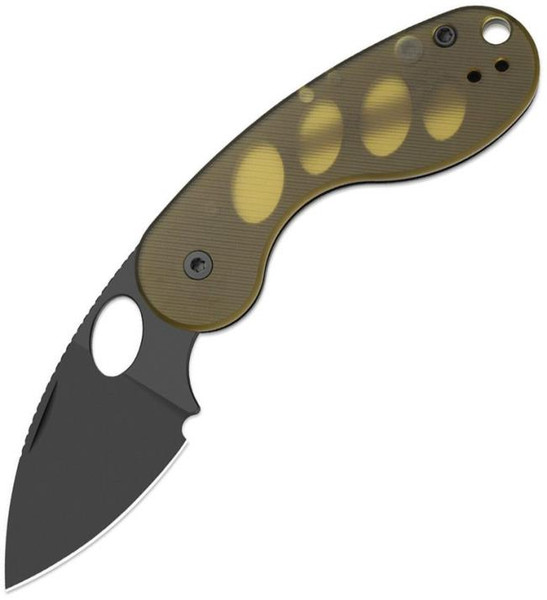 Microbe TSJ AirTi (Brown PEI) Slip Joint Pocket Knife [2.14" Black PVD 14C28N] Kizer Cutlery V2742TSJA1