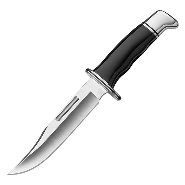 Buck 119 Fixed Blade Knife Black Polymer  [6.0" Plain Satin] Clip Point 119BKS
