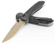 Benchmade Seven Ten AXIS Black Aluminum Pocket Knife (4.00" Tan CPM MagnaCut) 710FE-2401