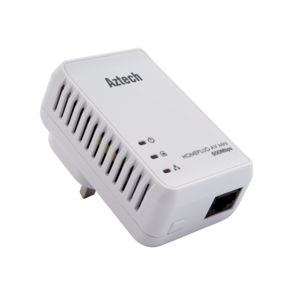 Aztech HomePlug HL117E AV 500Mbps Ethernet Adapter