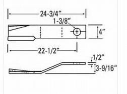 Rotary Cutter Blade 24.75" x 4" x 0.5" w/ 13/8" Hole CCW USA MADE