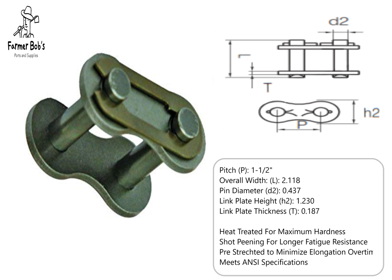 60 Chain Offset Links PGN #60 Roller Chain Offset Half Links - Foto 4