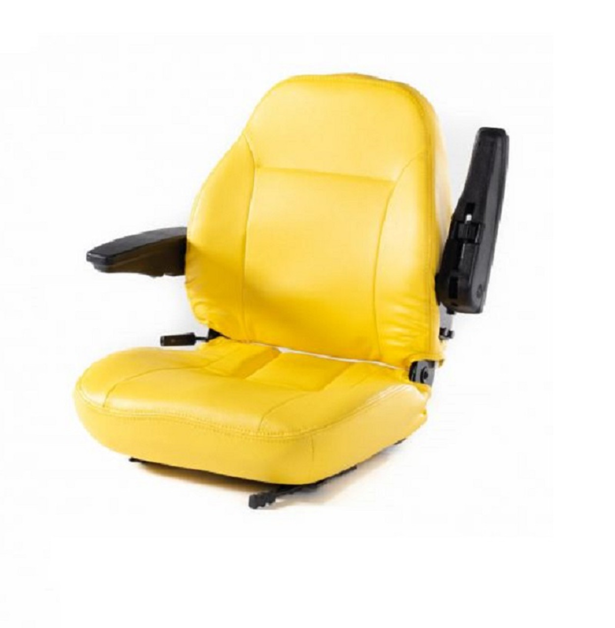 Premium HighBack Yellow Vinyl Seat w/ Armrests, Lumbar Support & Slide