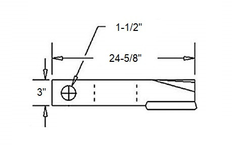 Rotary Cutter Blade Replaces IH WAC 245/8" x 3" x 0.5" w/ 1.5" Hole CW