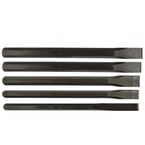 5 Piece Long Cold Chisel Set, Includes: 1/2 ,5/8, 3/4, 7/8, 1″