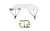 White Complete 3 Bow 40" Tractor Umbrella Buggy Top w/ Fender Mounts TBT3