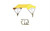 Yellow Complete 3 Bow 40" Tractor Umbrella Buggy Top w/ Fender Mounts TBT3